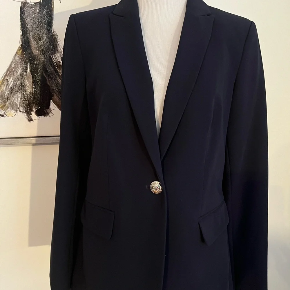 Tommy Hilfiger Women's Navy Blue Blazer Size 6 - Picture 2 of 13